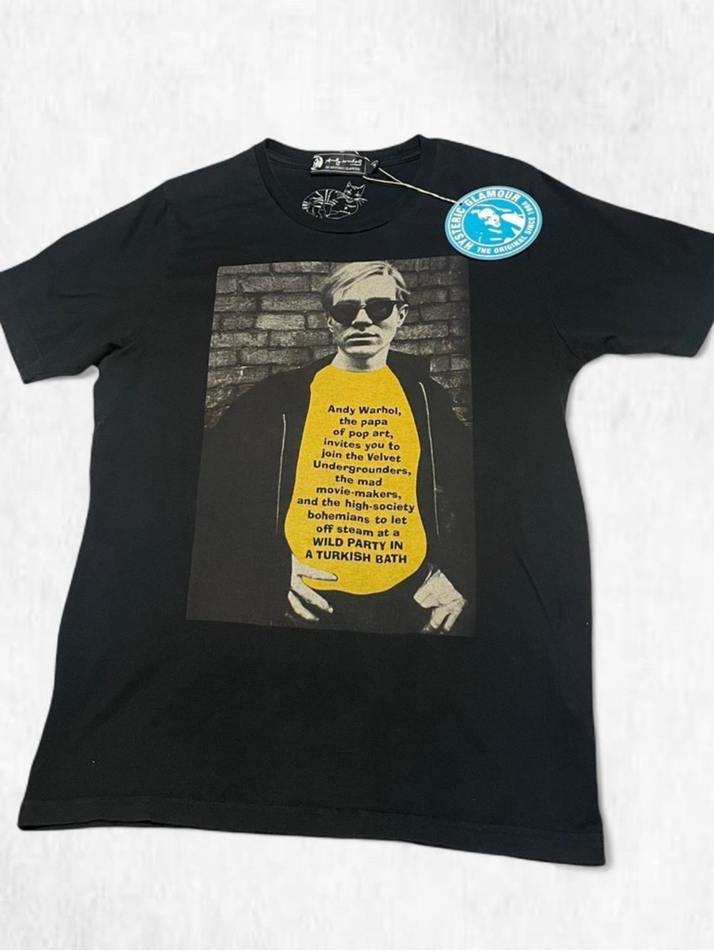 Hysteric Glamour RARE Andy Warhol “the papa of art” 🖼️ portrait black